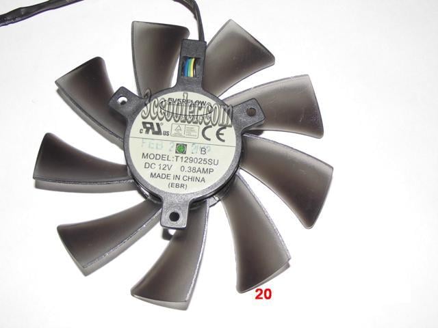 EVERFLOW T129025SU 12V 0.38A 4 wires 4 pins VGA fan graphics card cooler
