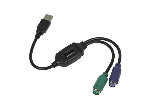 SANOXY PS/2 Dual PS2 to USB 2.0 Converter Active Adapter Cable for Computer Mouse, Keyboard-Black