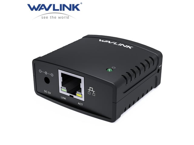 Wavlink USB2.0 Network Print Server, LAN Print Share Server for USB Printers, LPR Print Protocol 10/100Mbps Computer Print Server Adapter for...