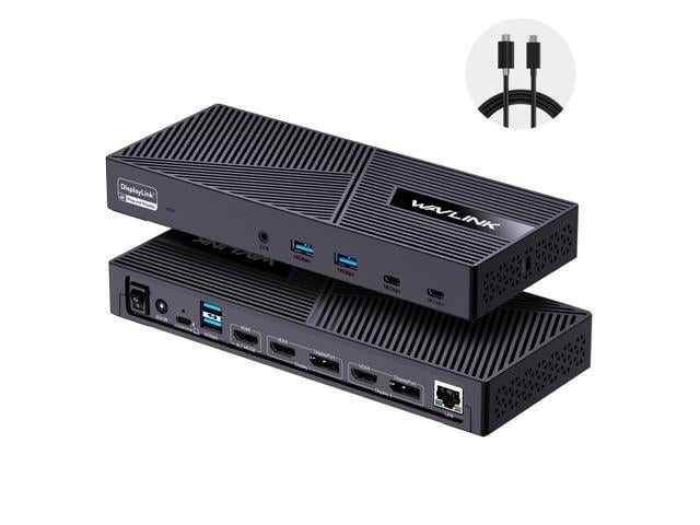 Wavlink USB C Triple Monitor Docking station With 100W Laptop Charging, 3X HDMI, 2X DisplayPort, 6X 10Gbps USB Ports, Gigabit Ethernet, Audio & Mic...