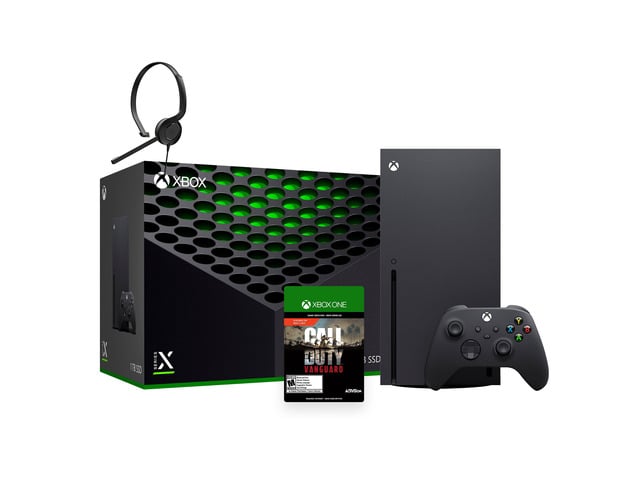 Latest Xbox Series X Gaming Console Bundle - 1TB SSD Black Xbox Console and Wireless Controller with Call of Duty Vanguard and Mytrix Chat Headset