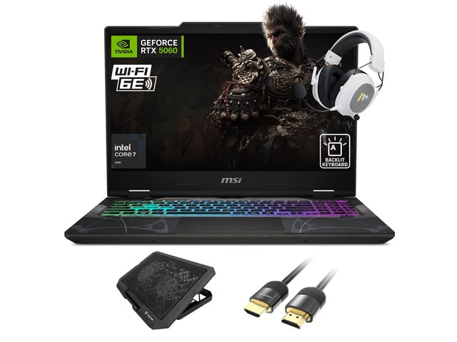 MSI Cyborg 15.6 inch FHD 144Hz Gaming Laptop, Intel Core 7 240H, NVIDIA GeForce RTX 5060, 64GB RAM, 1TB SSD, WiFi 6E, RGB Backlit Keyboard,...