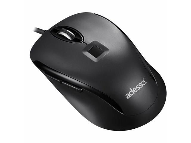 Adesso iMouse F1 Wired USB Mouse with Fingerprint Reader 1200 DPI AES 256 Encryption Biometric Security Windows Hello Compatible TAA Compliant Made...