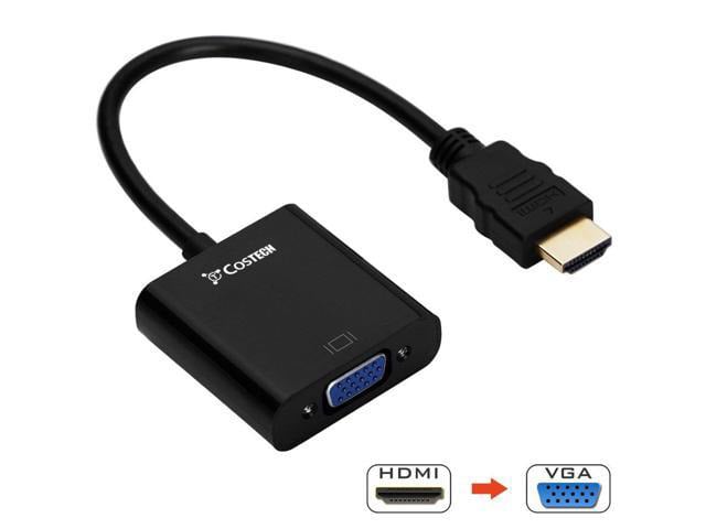HDMI to VGA Output, Costech HD 1080p Gold-plated Active TV AV HDTV Video Cable Converter Adapter Plug and Play for HDTVs, Monitors, Displayers,...