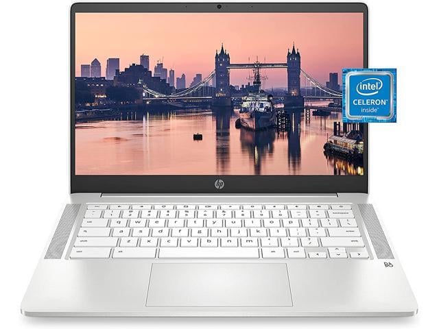 HP Chromebook 14 Laptop, Intel Celeron N4000 Processor, 4 GB RAM, 32 GB eMMC, 14" HD Display, Chrome, Lightweight Computer with Webcam and Dual...