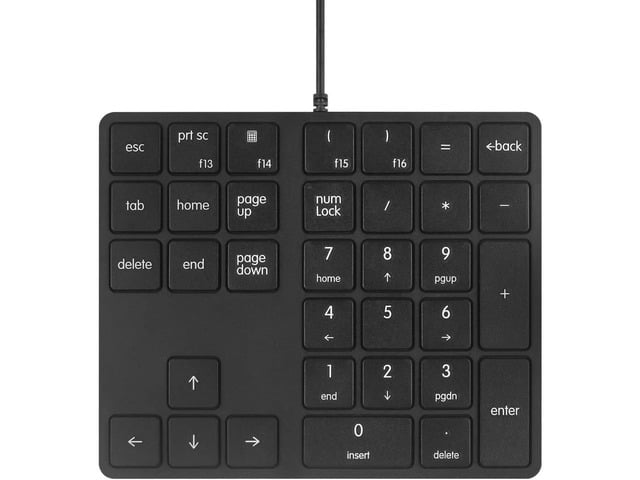 Merdia Numeric Keypads Wired Numpad 34 Keys External Mini Slim Keyboard Magic Force for Financial Cashier Securities-Black Laptop Accessories ...