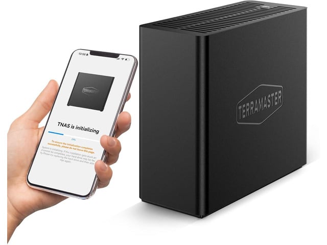 TERRAMASTER F4 SSD NAS Storage - 4Bay All SSD NAS Server N95 QuadCore CPU, 8GB DDR5 RAM, 5GbE Port, Palm-Sized High-Performance Network Attached...