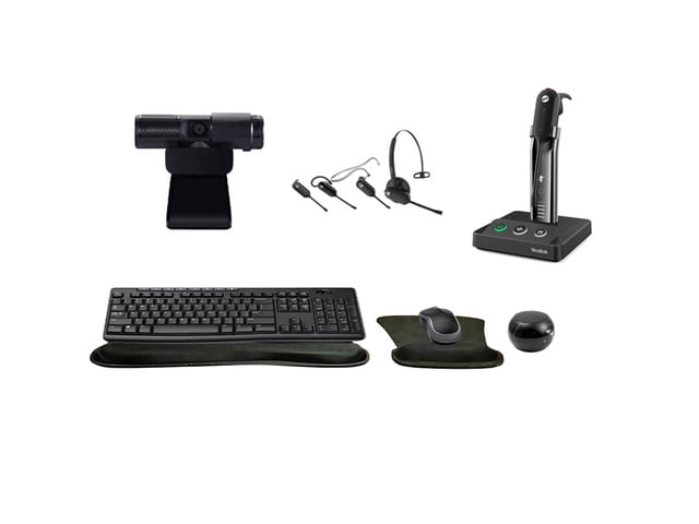 Yealink WH63 Mono Bluetooth Noise Canceling Mic Headset, Bundle with Cam 313 2MP Webcam for Office, MK270 Wireless Keyboard and Mouse, Gel Wrist &...