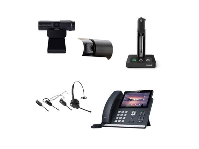 Yealink SIP-T48U IP Corded 7-Inch Color Display Phone Bundle with Yealink WH63 Mono Bluetooth Noise Canceling Mic Headset, Cam 313 2MP Webcam for...
