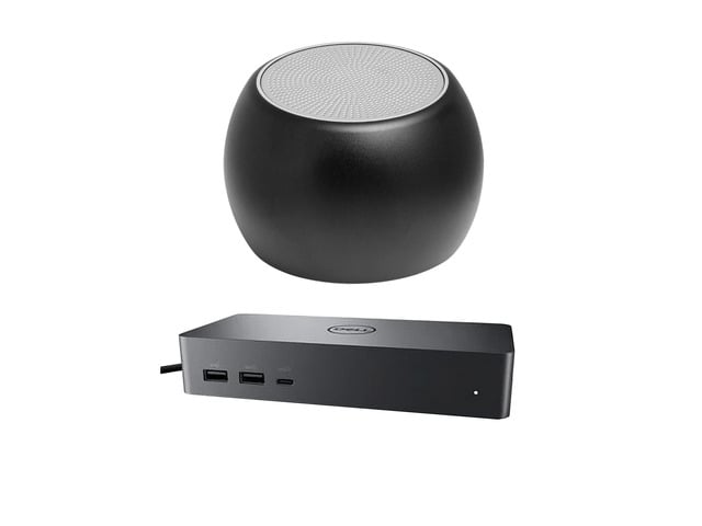 Dell UD22 Universal Dock 96W Quad 4K Support, HDMI, USB-C, DisplayPort USB Hub and Ethernet Bundled with Bluetooth Boost U Speaker with Built-in...