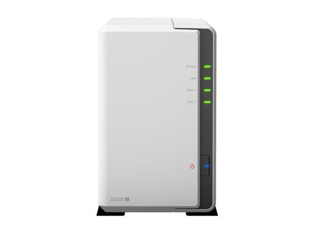 Synology DiskStation DS220j NAS Server with RTD1296 1.4GHz CPU, 512MB Memory, 36TB HDD Storage, 1 x 1GbE LAN Port, DSM Operating System