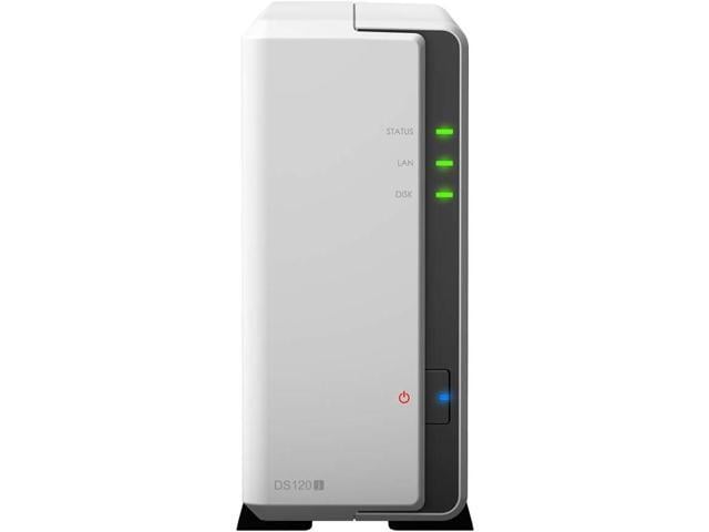 Synology DiskStation DS120j NAS Server with Armada 800MHz CPU, 512MB Memory, 10TB HDD Storage, 1 x 1GbE LAN Port, DSM Operating System