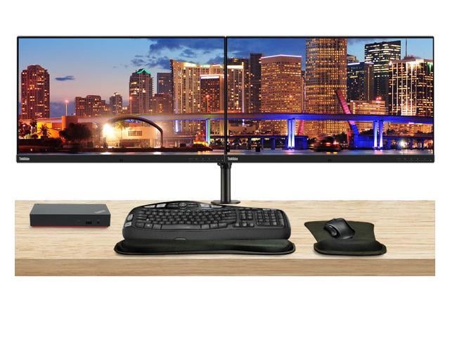Lenovo ThinkVision P27u 3840 x 2160 LED UHD 4K LCD, 2-Pack Bundle with HDMI, DisplayPort, Daisy Chain, USB-C, USB Hub, Speakers, Dual Monitor...