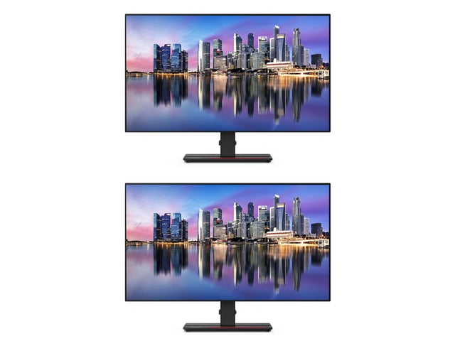 Lenovo ThinkVision P27h 27-inch 2560 x 1440 LED Backlit Quad HD LCD Monitor, 2-Pack Bundle with HDMI, DisplayPort in & out, Daisy Chain ready,...