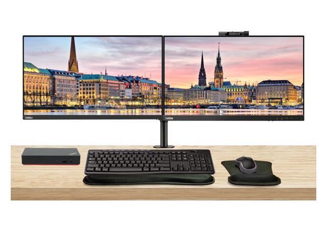Lenovo ThinkVision T24v 24-inch, 2-Pack Bundle with T24i, HDMI, DisplayPort, Webcam, Speaker, Microphone, Dual Monitor Stand, ThinkPad USB-C Dock,...