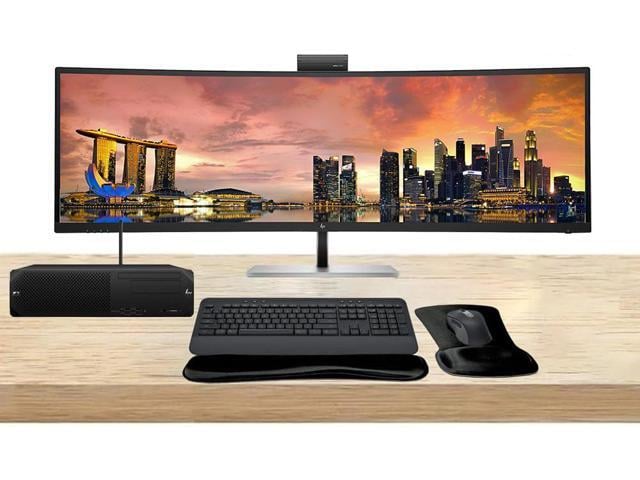 HP Workstation Bundle Z2 SFF G9 i7, 16GB RAM, 512GB SSD, Windows 11 Pro, 549pm 49' Curved DQHD Monitor and MK650 Wireless Keyboard & Mouse with Gel...