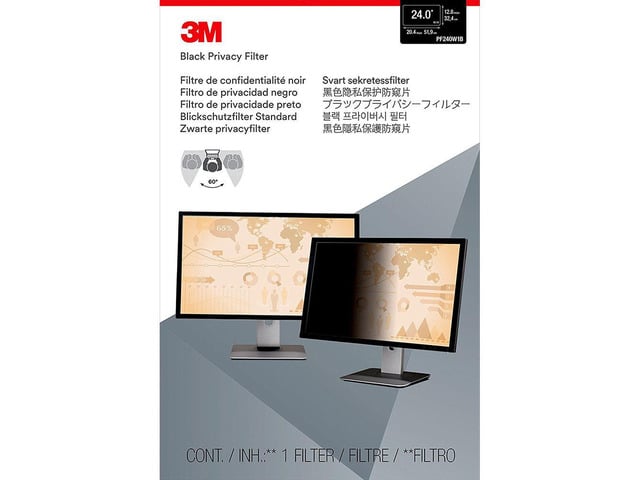 3M Privacy Filter for 24' Widescreen Monitor (16:10) (PF240W1B)