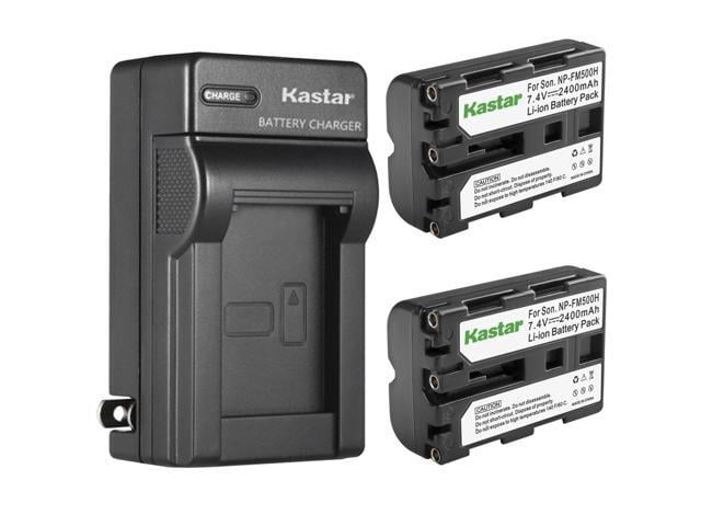 Sony Kastar 2-Pack Battery and AC Wall Charger Replacement for Sony NP-FM500 NP-FM500H Battery, BC-VM10 AC-SQ950 Charger, Sony VG-C77AM, VILTR monitor,...