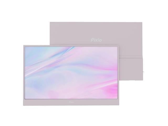 Pixio PX160 Wave Pink Portable Monitor 15.6 inch 60Hz Refresh Rate FHD 1080p Resolution IPS panel HDR Screen Cover Stand USB-C HDMI Display for...