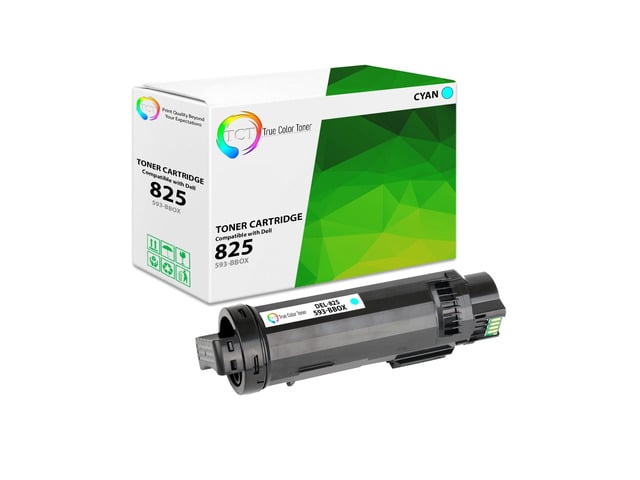 Dell True Color Toner 825 Cyan Toner Cartridge - Premium Compatible Replacement for Dell 825C 593-BBOX Cyan Works With Dell H625CDW H825CDW S2825CDN