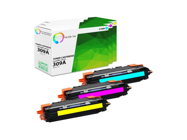 HP True Color Toner 309A Color Toner Cartridge 3 Pack - Premium Compatible Replacement for HP 309A Q2671A Q2672A Q2673A Works With HP Color LaserJet...