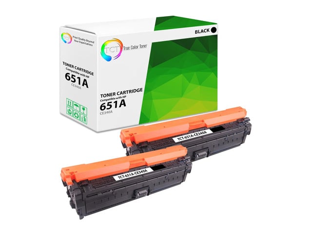HP True Color Toner 651A Black Toner Cartridge 2 Pack - Premium Compatible Replacement for HP 651A CE340A Black Works With HP Color LaserJet...