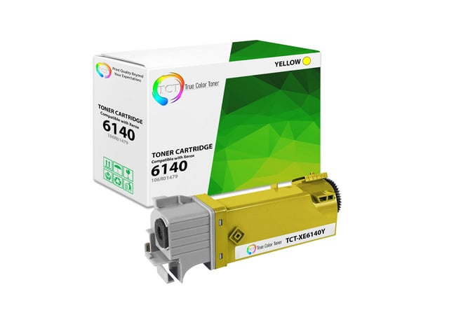 True Color Toner 6140 Yellow Toner Cartridge - Premium Compatible Replacement for Xerox 106R01479 Yellow Works With Xerox Phaser 6140 6140N 6140DN