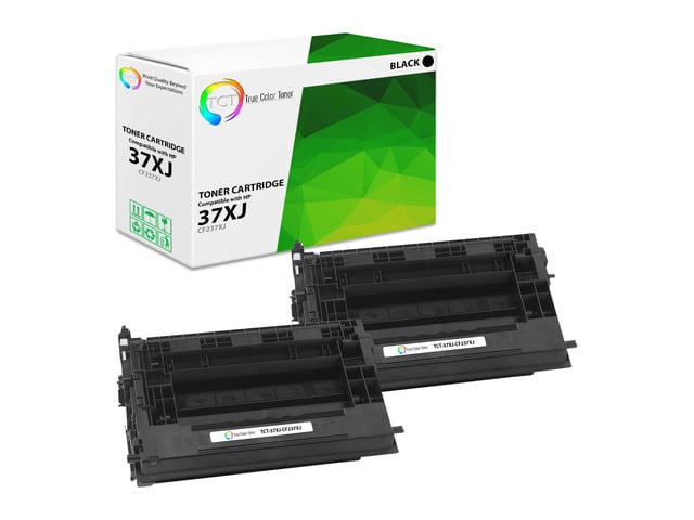 HP True Color Toner 37XJ Jumbo Toner Cartridge 2 Pack - Premium Compatible Replacement for HP 37XJ CF237XJ Black High Yield Jumbo Works With HP...