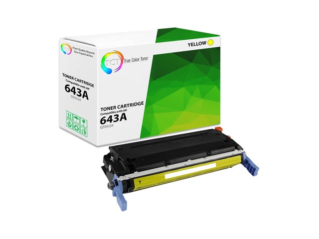 HP True Color Toner 643A Yellow Toner Cartridge - Premium Compatible Replacement for HP 643A Q5952A Works With HP Color LaserJet 4700DN 4700DTN 4700N...