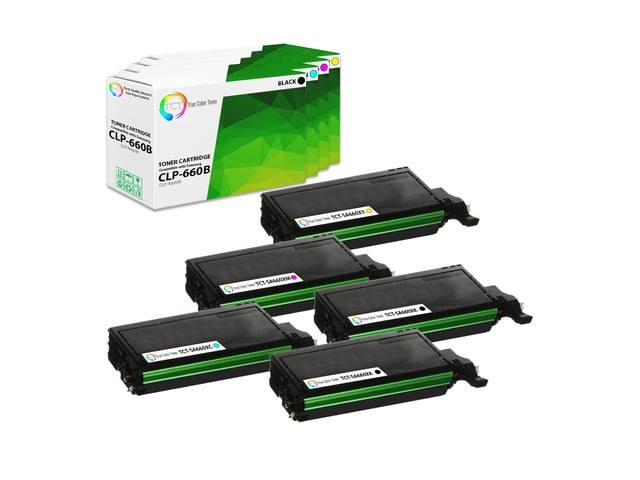 Samsung True Color Toner 660B Toner Cartridge 5 Pack - Premium Compatible Replacement for Samsung CLP-660B CLP-K660B CLP-C660B CLP-M660B CLP-Y660B Works...