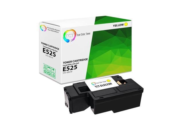 Dell True Color Toner E525 Yellow Toner Cartridge - Premium Compatible Replacement for Dell 593-BBJW Yellow High Yield Works With Dell 525 E525 E525W...