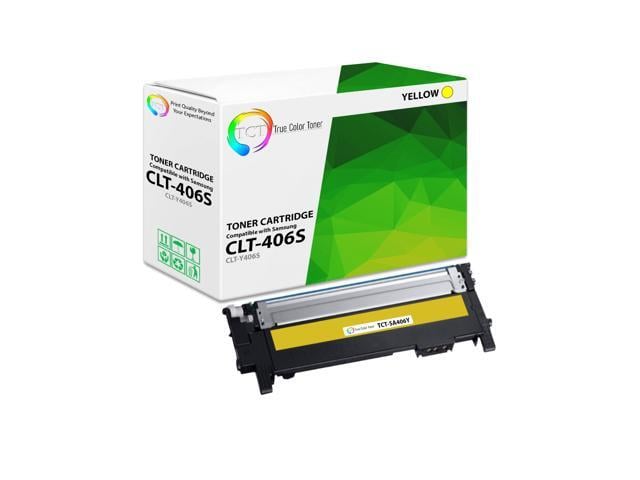 Samsung True Color Toner 406S Yellow Toner Cartridge - Premium Compatible Replacement for Samsung CLT-406S CLT-Y406S Yellow Works With Samsung CLP-360 366...