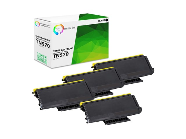 Brother True Color Toner TN570 Toner Cartridge 4 Pack - Premium Compatible Replacement for Brother TN570 Black High Yield Works With Brother DCP-8040 8045...