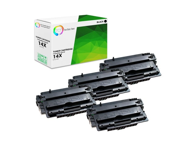 HP True Color Toner 14X Toner Cartridge 4 Pack - Premium Compatible Replacement for HP 14X CF214X Black High Yield Works With HP LaserJet Enterprise...
