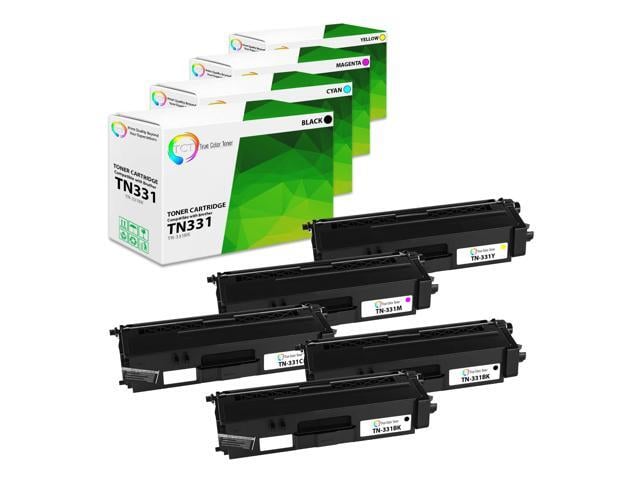 Brother True Color Toner TN331 Toner Cartridge 5 Pack - Premium Compatible Replacement for Brother TN-331BK TN-331C TN-331M TN-331Y Works With Brother...