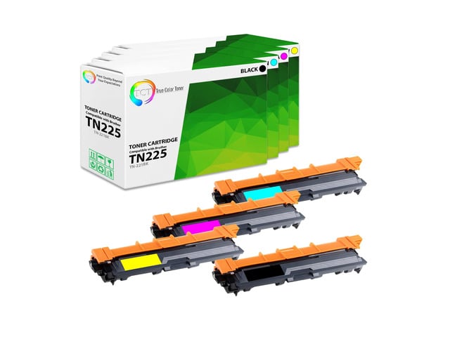 Brother True Color Toner TN225 Toner Cartridge 4 Pack - Premium Compatible Replacement for Brother TN-225 TN-221 TN221BK TN225C TN225M TN225Y High Yield...