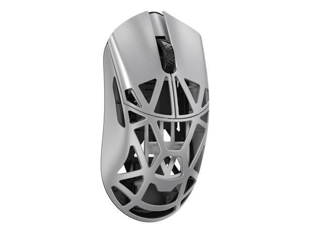 MK x WLMOUSE Beast X Pro Wireless 8K Mouse Silver Solid Sides TTC Black Dot