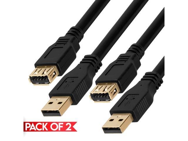 Cmple - [2 PACK] 1.5 FT USB 3.0 Extension Cable, USB A-Male to A-Female Extender Cord, Port Saver Cable for Webcam, Flash Drive, Hard Drive,...