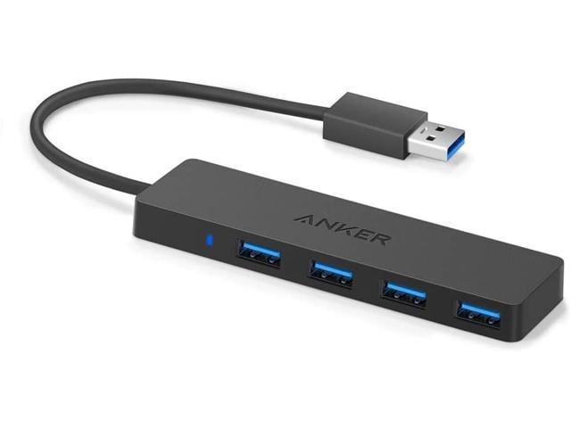 Apple Anker 4-Port USB 3.0 Ultra Slim Data Hub for Macbook, Mac Pro/mini, iMac, Surface Pro, XPS, Notebook PC, USB Flash Drives, Mobile HDD, and More