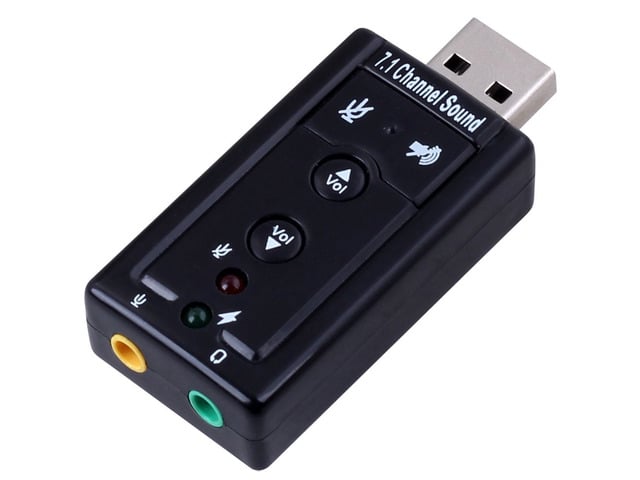 USB Sound Adapter,7.1-Channel USB 2.0 External Sound Card w/3.5mm Headphone and Microphone Jack,USB 2.0 to Stereo Mic Converter