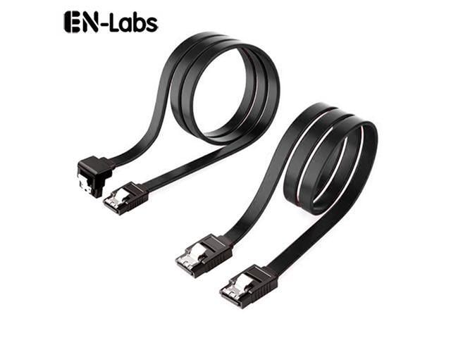 Original SATA182PK SATA III 6Gbps 1x Straight Data Cable and 1x 90 Degree Angle Cable with Locking Latch for SATA HDD SSD drives (2Pack)