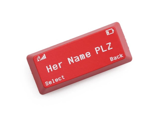 Novelty Shine Through Keycaps ABS Etched Shine-Through Her Name PLZ Please black red custom mechanical keyboard enter backspace