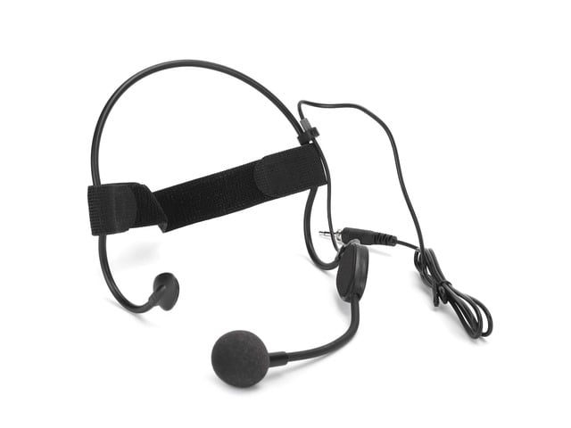 Mini Headband Wired Microphone, Condenser Headset Mic with 3.5mm Plug and Ear Hook, Omnidirectional Voice Pickup for Teaching Performance Singing