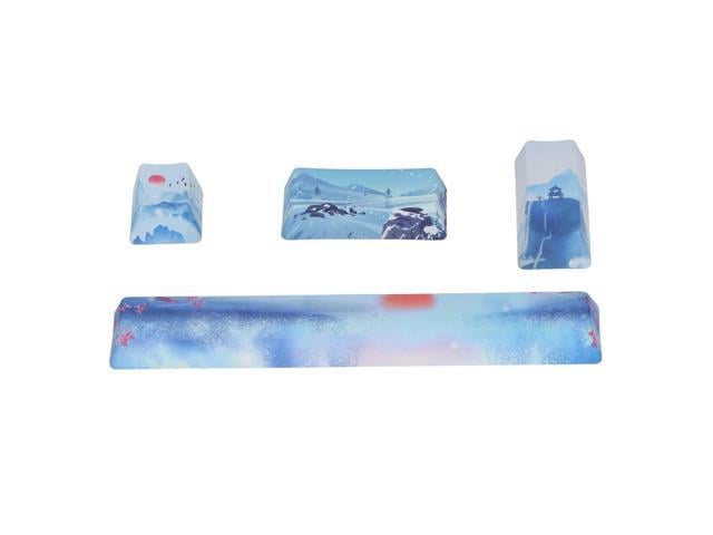 DIY Keycaps Kit, Snow Ice City Pattern Custom Keyboard Keycaps Set, PBT Wear - Artisan Keycap Replacement for Mechanical Keyboard with Space ESC...