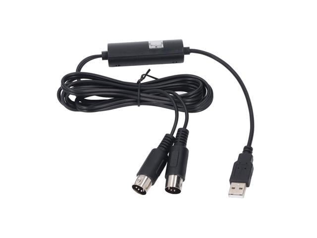 Dpofirs 5ft USB to MIDI Cable Converter, 16 Channels Support for Music Keyboard to PC Laptop, Low Latency MIDI Input & Output