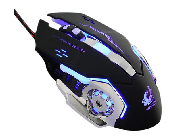 ESTONE Freewolf V5 Gaming Mouse Wired [4000 DPI] [Breathing Light] Ergonomic Game USB Computer Mice Gamer Desktop Laptop PC Gaming Mouse, 6 Buttons...