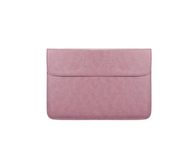 PU01S PU Leather Horizontal Invisible Magnetic Buckle Laptop Inner Bag for 14.1 inch laptops (Pink)