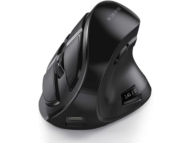 Bluetooth Vertical Mouse Wireless Usb2.4 Three-Mode Charging Human Notebook Desktop Computer Mouse Office Mute