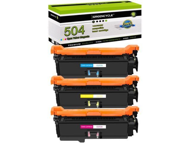 HP greencycle Toner Cartridge Compatible for HP 504A CE251A CE252A CE253A Toner Works on Color Laser jet CP3525dn CM3530TS CP3525 CM3530 Printer (1...