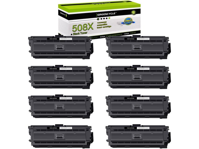 HP greencycle 8 Pack Toner Cartridge Compatible for HP 508X CF360X Black Toner Work with M577c M577z M577f M552dn M553dn M553n Printer